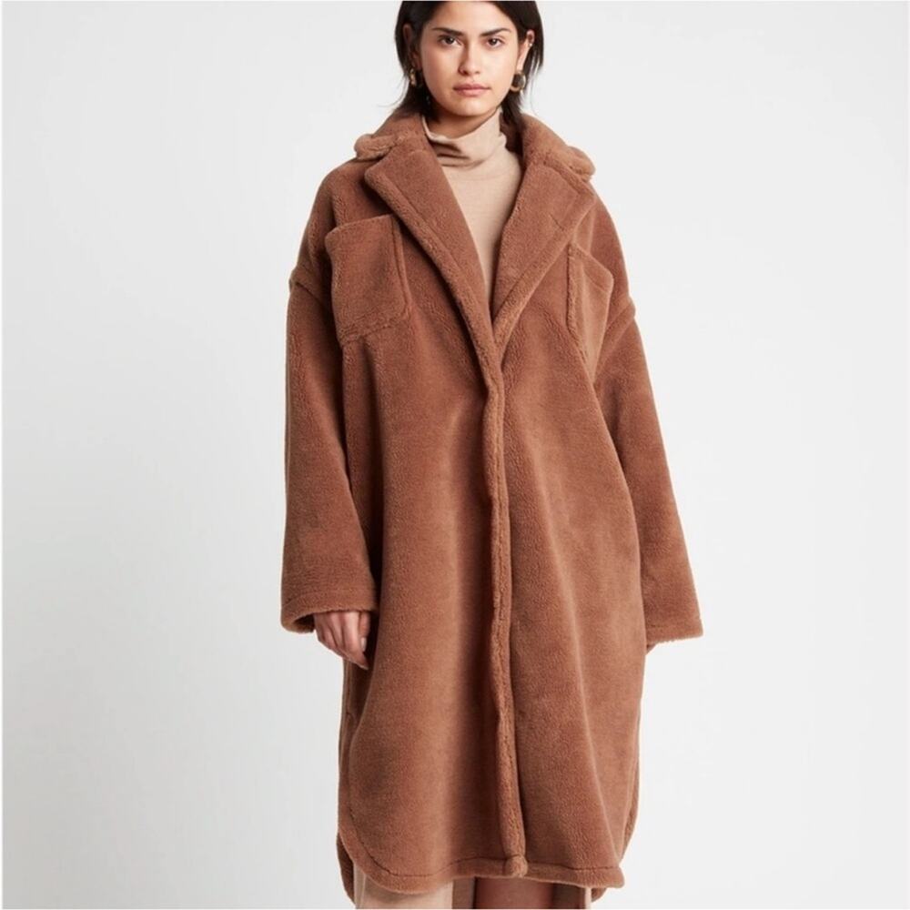 NEW w Tags Choosy Oversized Mocha Brown Teddy Coat, Size XL, MSRP $300